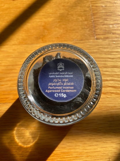 Abdul Samad Al Qurashi - Perfumed Incense Agarwood Cardamom 15g
